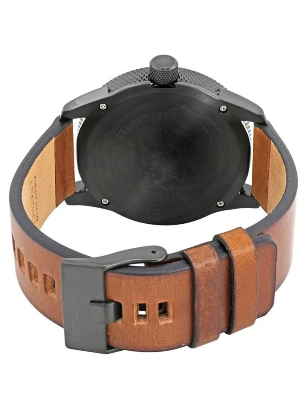 NWT Diesel Rasp Grey Dial Brown Leather Men's Watch